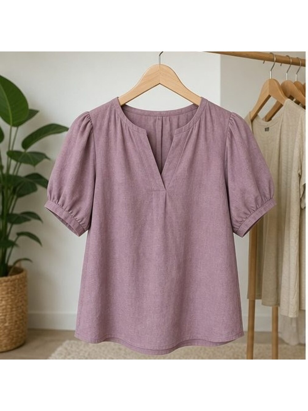 Mauve Ruffle Blouse - Picture 1 of 6